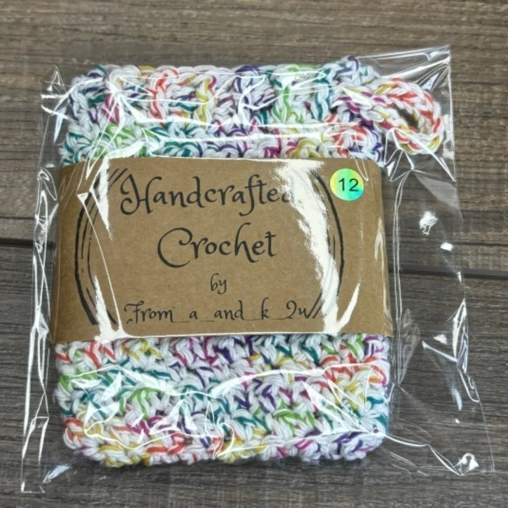 Crochet Bar Soap Saver Pouch Bag Cotton Handcrafted Exfoliating Drawstring‎ Knit